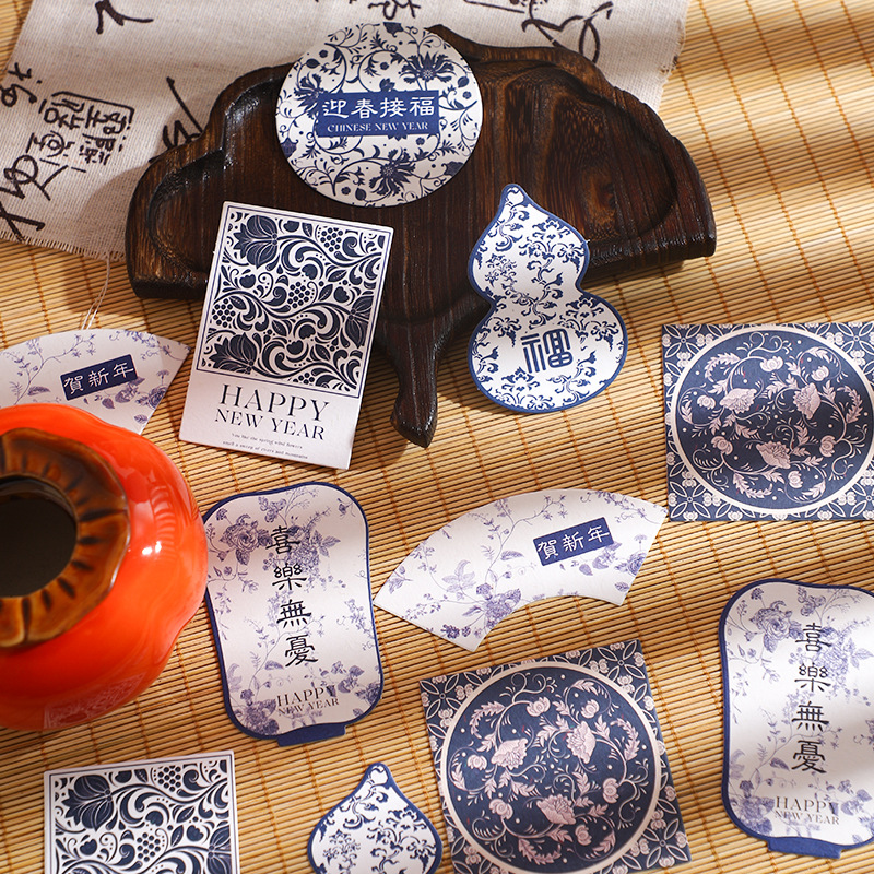 Nuevos productos de cordier de siete colores Tarjetas de decoración de Año Nuevo Tarjetas de felicitación Tarjetas postales