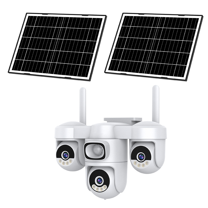 Tres ojos AOV monitor de cámara solar 360 grados sin ángulo muerto sin electricidad sin red cámara de vigilancia al aire libre de visión nocturna
