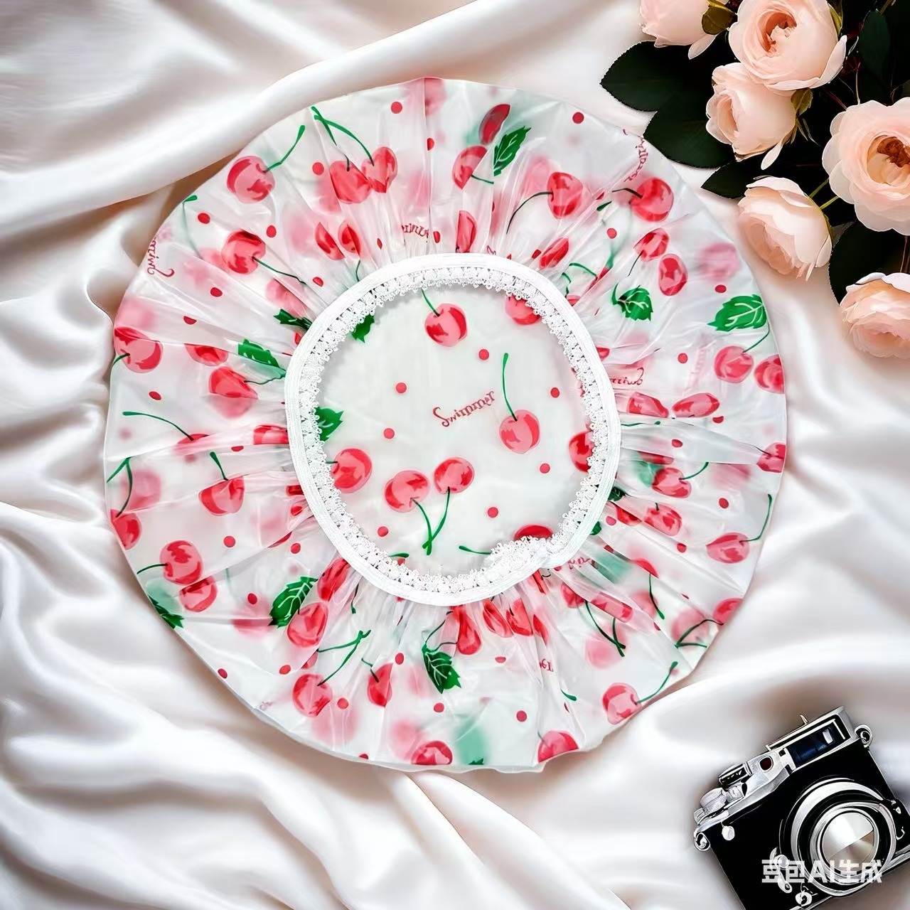 Capas de impresión de PE de una sola capa sombrero de baño más grosado sombrero de baño impermeable sombrero de pelo seco sombrero de ducha sombrero de máscara de pelo sombrero de pelo