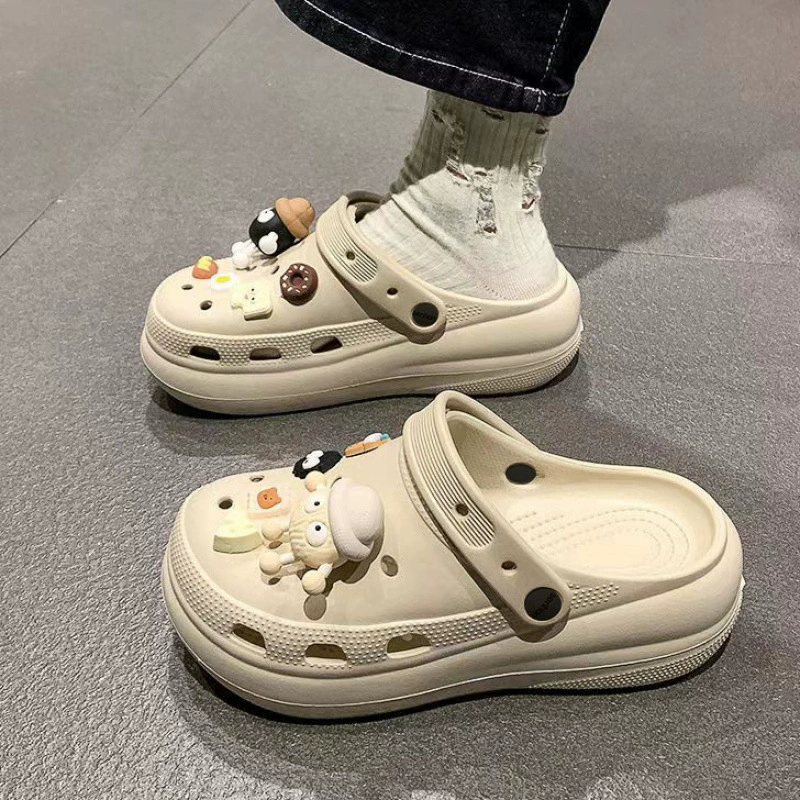 Туфли с перекрестными отверстиями, ультратолстая подошва, туфли с отверстиями из ЭВА, самые продаваемые противоскользящие туфли с отверстиями для увеличения роста.