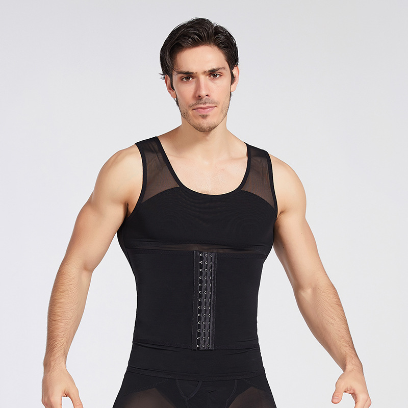 Cross-Border Large Size Men's Tummy Control Vest Three-Breasted Slimming Body Shaping Top Waist Corset Corset Abdominal Belt Breathable and Tight Cross-Border Large Size Men's Tummy Control Vest Three-Breasted Slimming Body Shaping Top Waist Corset Corset Abdominal Belt Breathable and Tight