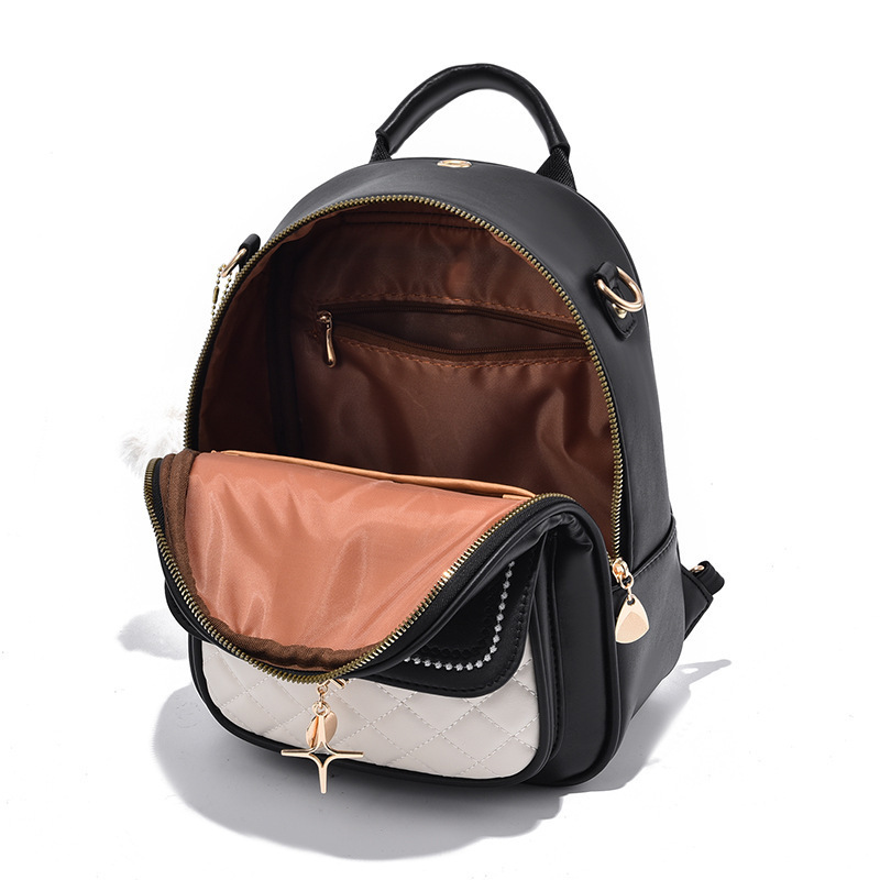 Mochila transfronteriza para mujer 2025 Nueva mochila informal de moda portátil con combinación de colores, mochila de viaje de gran capacidad