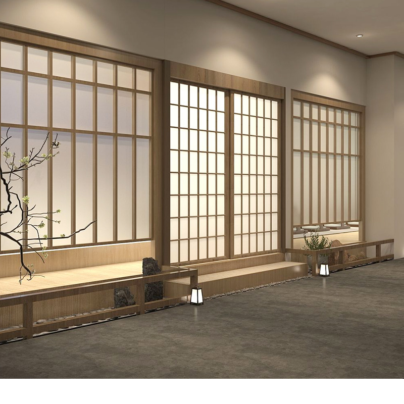 日式推拉门格子门定 制卧室格栅榻榻米移门隔断樟子木门实木和室