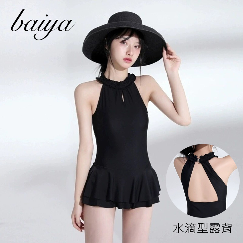 Traje de baño de las mujeres nuevo estilo coreano de una sola pieza puro deseo ins estilo falda vientre que cubre adelgazamiento traje de baño de aguas termales sin respaldo de alto grado