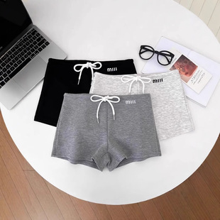 Clearance Sale at the Mall ~ Hot Girl Embroidered Letter Drawstring High-Waisted Slimming Shorts Wide-Leg Leggings Hot Pants for Women