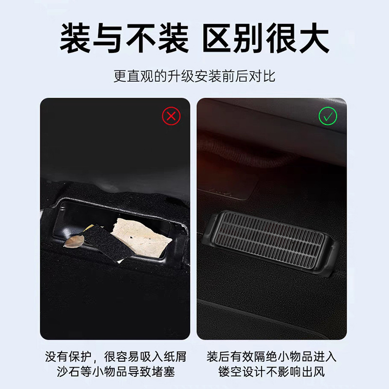 TESLA MODEL3 | Y 좌석 에어컨 공기 흡입 필터 낮은 공기 출구 보호 커버 환기 먼지 커버에 적합