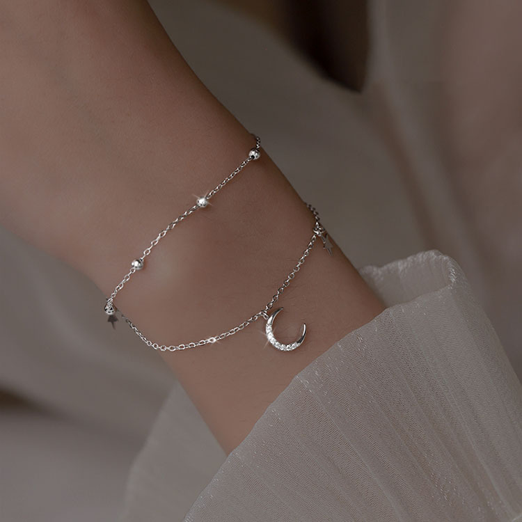 Sunrise Double Layer Star And Moon Bracelet Minimalist Jewellery_voghion.com