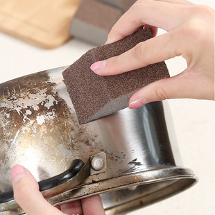 Emery Sponge Wipe for Decontamination and Descaling Double-Sided Thickeneded Pot Washing and Rust Removal Magic Wipe Dishwashing Kitchen Cleaning Sponge Brush