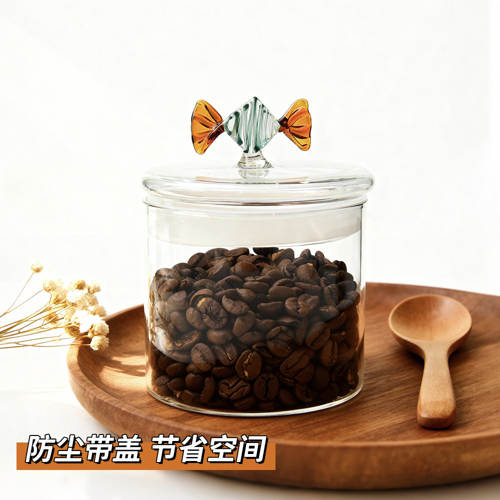 Botella de almacenamiento sellada de caramelo de vidrio, botella de almacenamiento sellada con tapa, botella de almacenamiento de cocina, botella de almacenamiento de frutos secas de bocadillos
