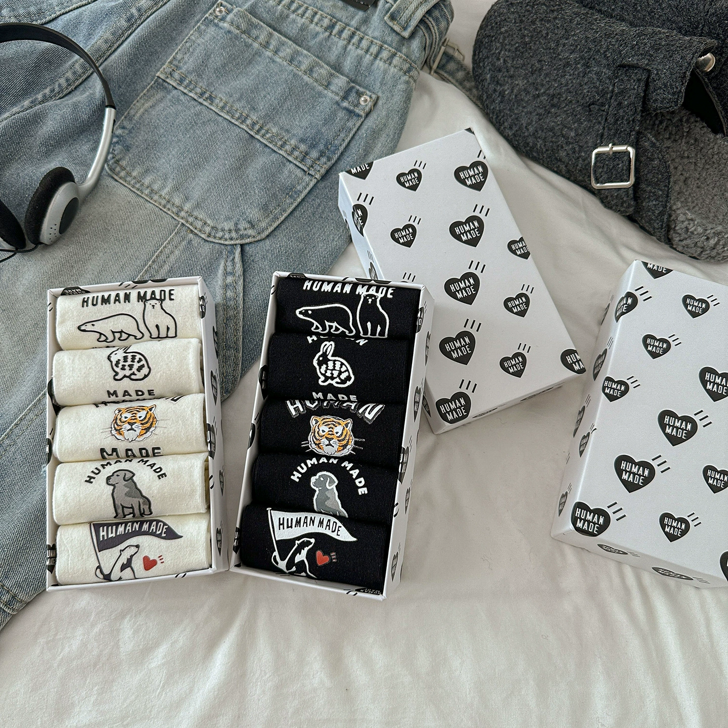HUMANMADE упакованные хлопковые носки мультфильм лета тонкие лодочные носки носок с тигровой головой полярный медведь впитывающие воздухопроницаемые невидимые носки