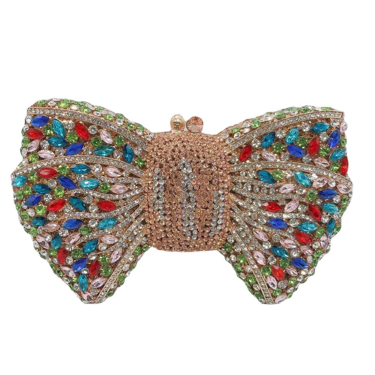 Hochwertige, diamantbesetzte Abendtasche mit Schleife, Strasssteinen, passend für europäische und amerikanische Bankettkleider und neue Clutch mit Schleife_voghion.com