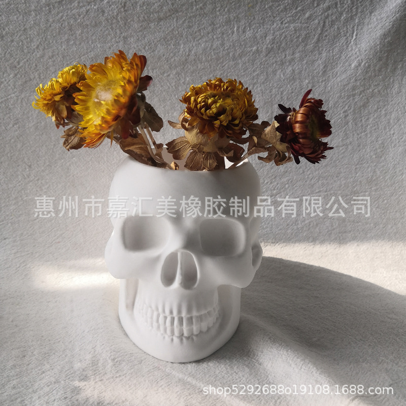 骷颅头花盆 (1)
