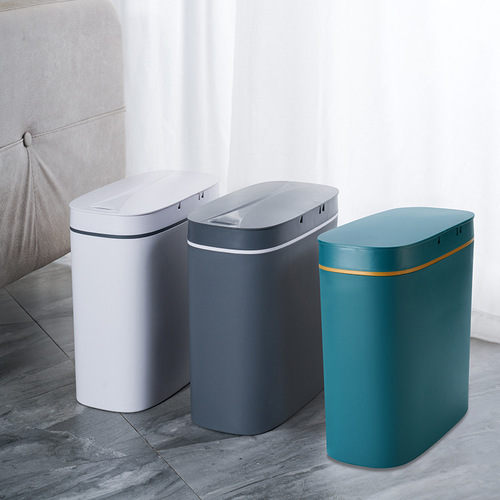 Automatic induction trash can Household indoor kitchen gap covered trash can contact-free smart trash can