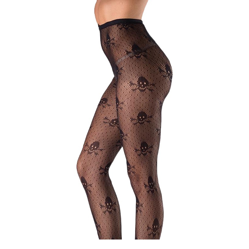 Yue mueren medias sexy europeas y americanas sexy calavera de Halloween pantimedias medias de fondo medias de primavera y otoño wk41