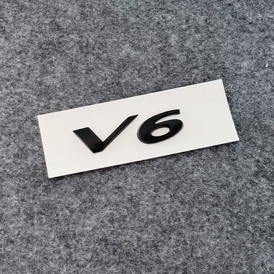 Car logo | side emblem car emblem - standard-v6-bright-black