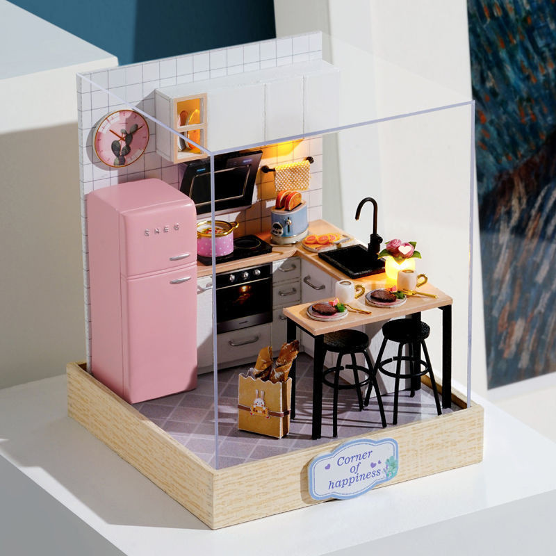 DIY キャビン手作りハウス組み立て立体パズルスーパーワールドビルディングブロックモデル女の子のおもちゃ誕生日|undefined