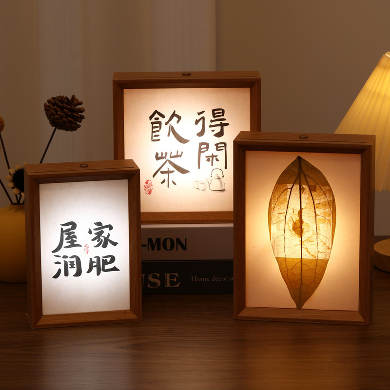 Night Light Photo Frame Wholesale Bedside Lamp Led Atmosphere Light Creative Calligraphy Picture Frame DIY Gift Luminous Photo Frame Table