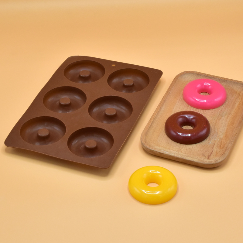 Cruz-Frontera 6-pieza silicona donut mousse pastel decoración macaron círculo silicona galleta molde de La jalea