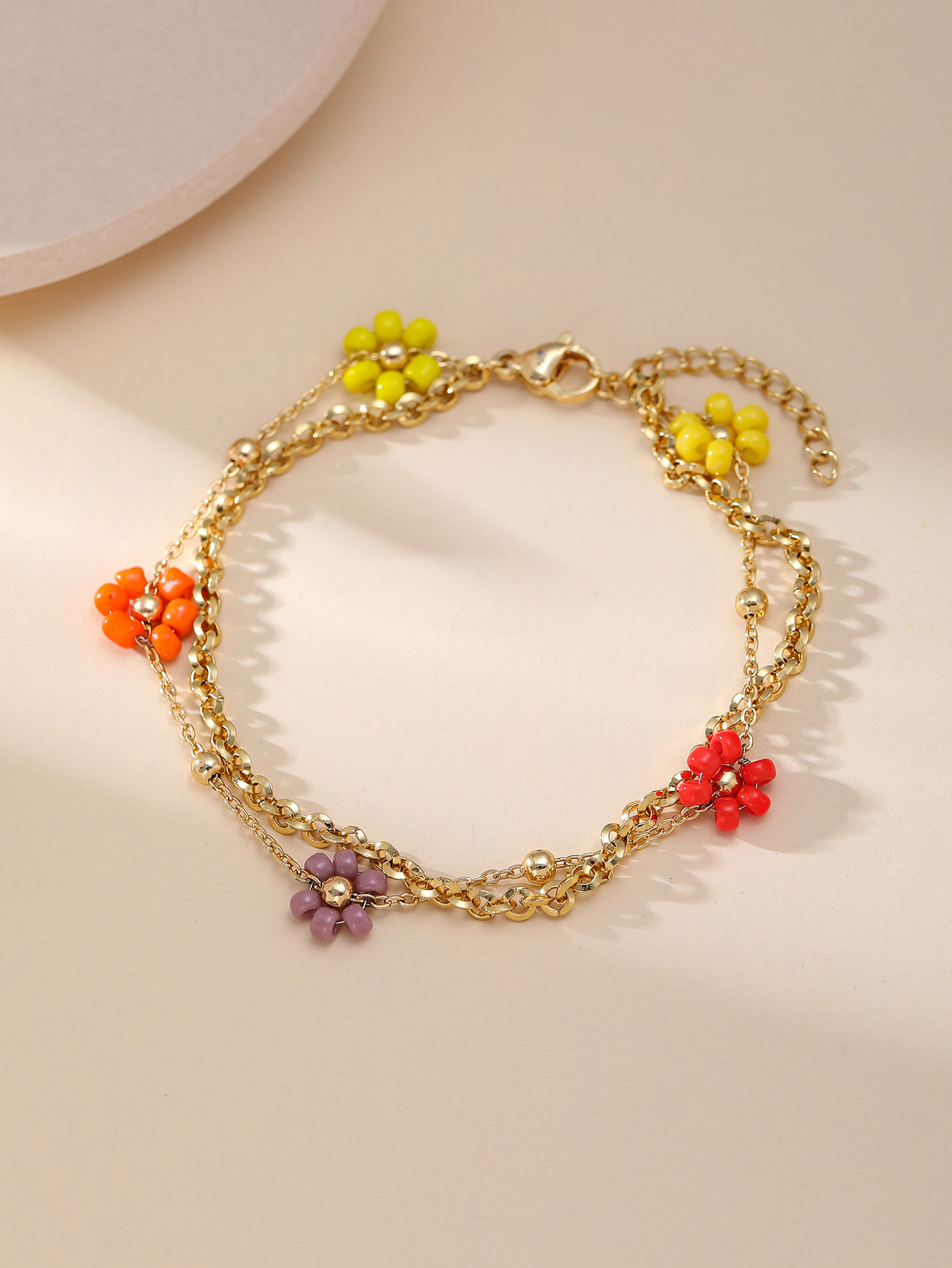 Holiday, Daily Occasion Simple Style Flower 304 Stainless Steel Cable Chain Bracelets In Bulk