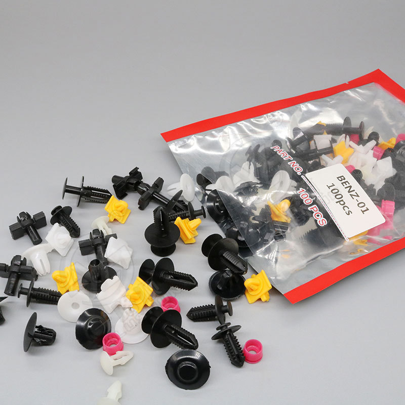 100 unids adecuado para Mercedes-Benz puerta panel Fender fijo clip de nylon auto-tapping tuerca de plástico clip de posicionamiento