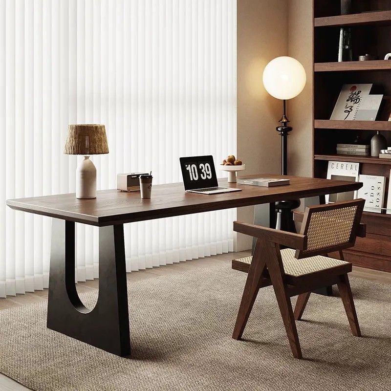 Solid Wood Large Board Double Computer Desk Desktop Bedroom Home Office Desk Large Long Desk Workbench Two-Person Gaming Table