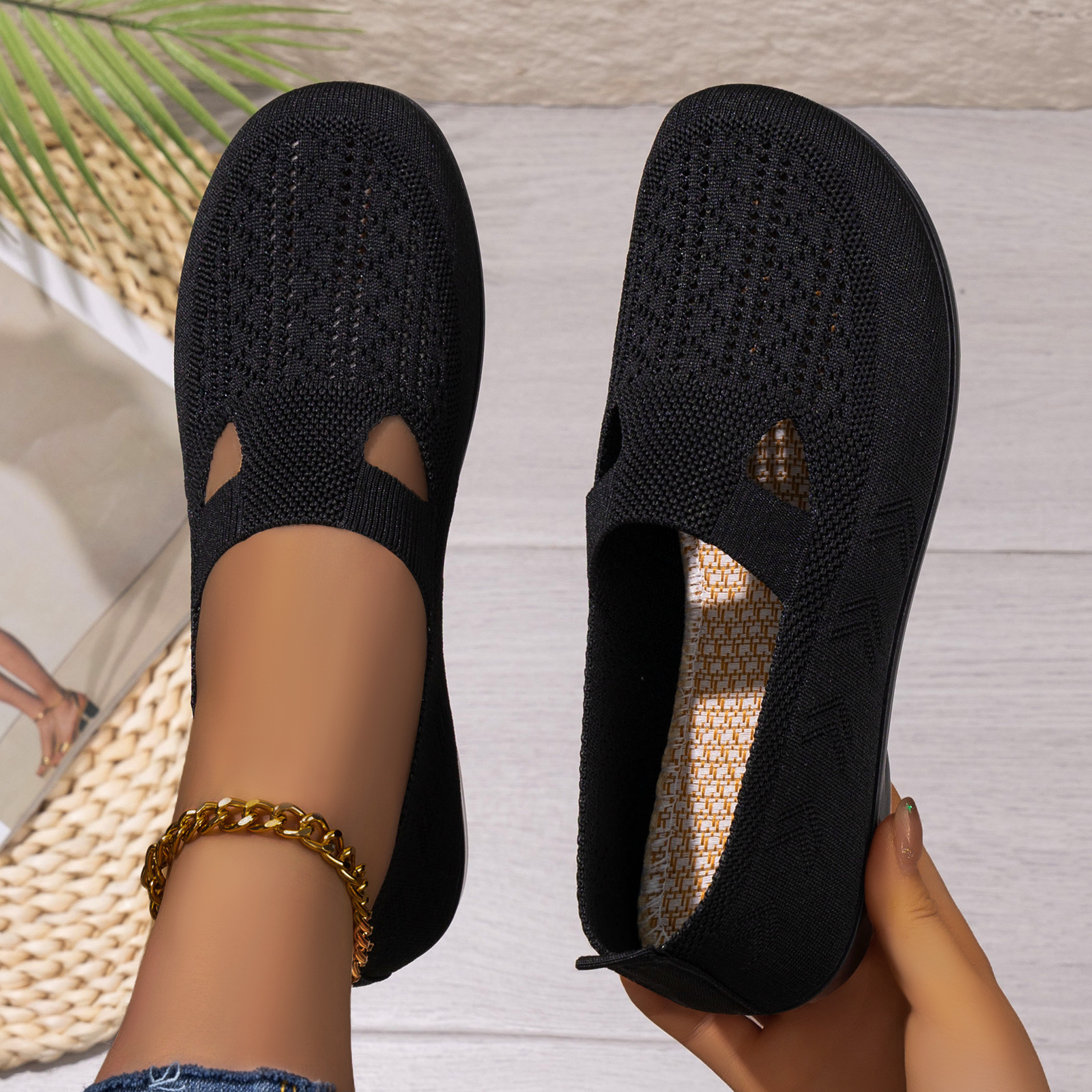 Zapatos casuales para mujeres transfronterizos temu nuevos zapatos transpirables de suela suave, zapatos ligeros y cómodos para madres de mediana edad image 5