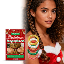 Nymixa 圣诞炫彩电话圈发圈 妆点圣诞气氛丸子头麻花辫发饰头绳