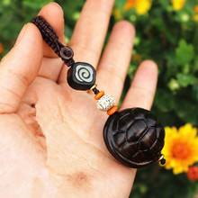 檀木钥匙扣挂件木乌龟壳吊坠包包钥匙链木质富甲配饰木质黑檀