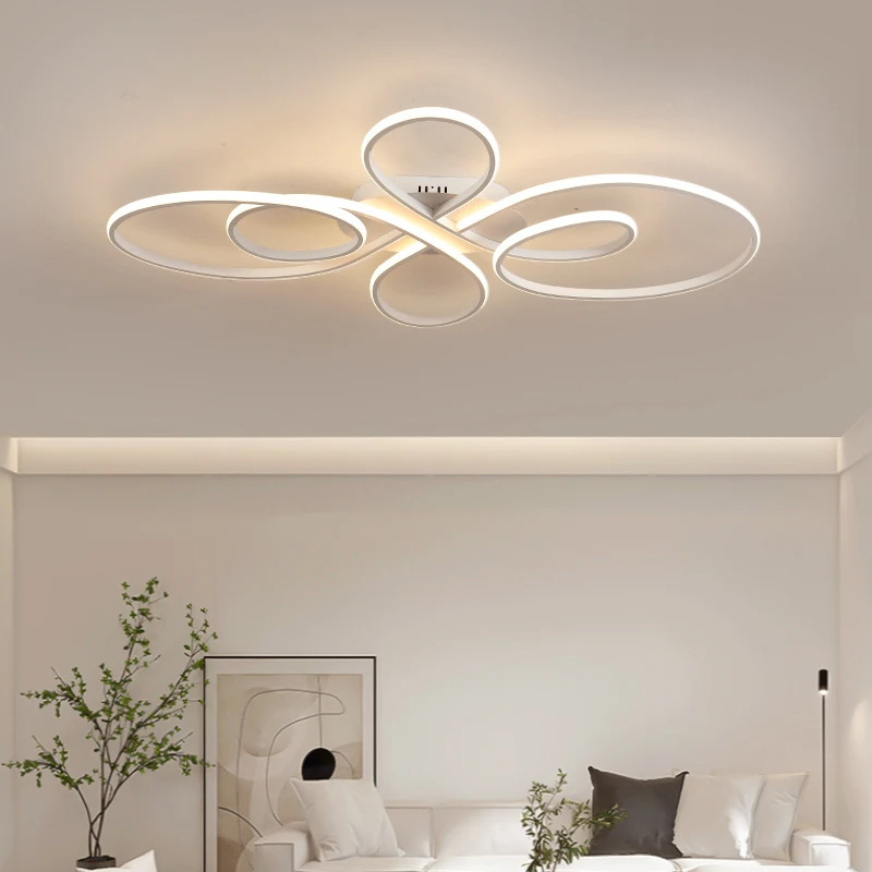 Modern Simple Chinese Knot Ceiling Lamp Black and White Living Room Bedroom Kitchen Ceiling Lamp LED Indoor Lighting Fixtures