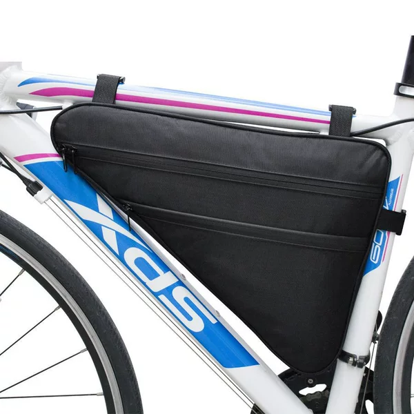 Outdoor cycling large-capacity triangle bag bicycle front beam bag mountain bike front bag tube bag riding equipment Universal