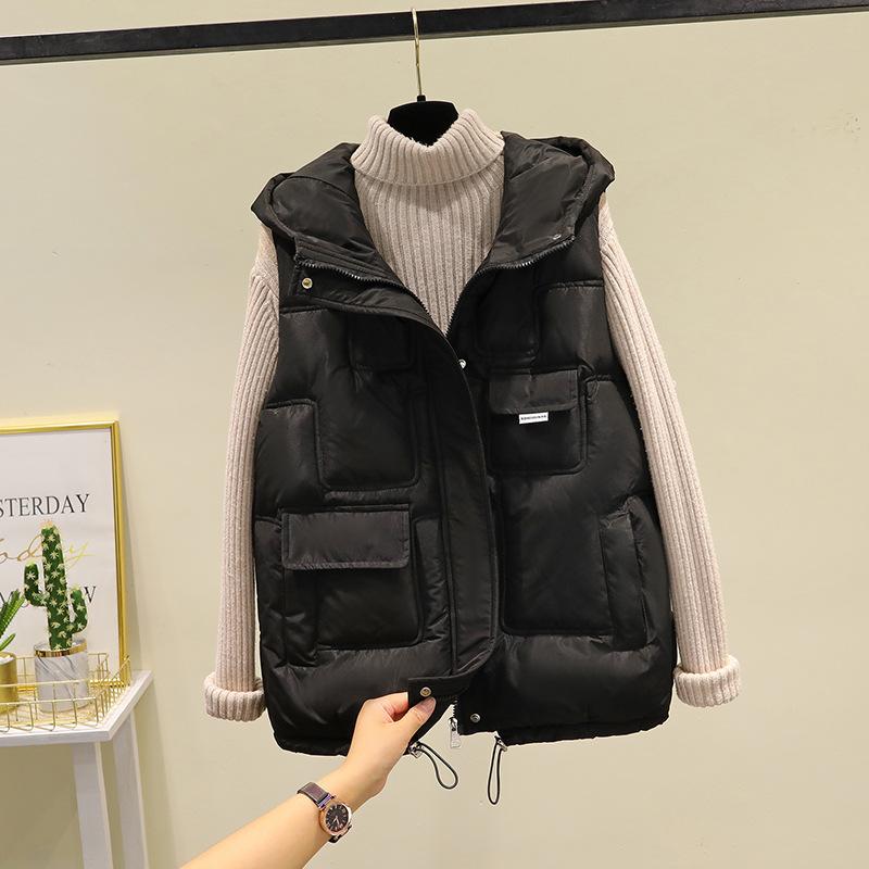 Otoño y invierno de 2022 nuevo estilo coreano suelto moda chaleco de algodón plumón chaleco de algodón chaleco de invierno damas abrazadera image 10