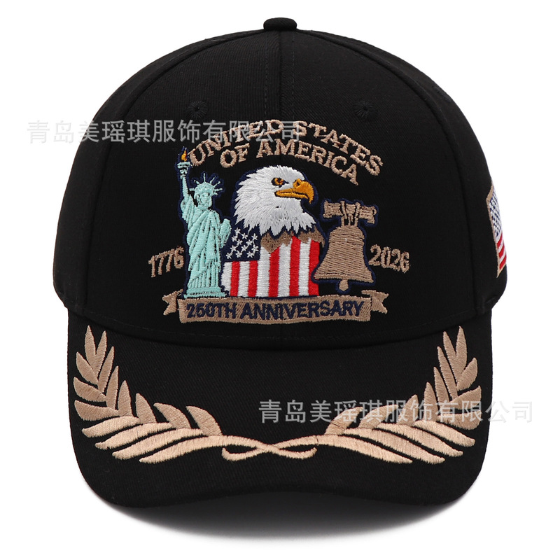 1776-2026 Olive Branch Bald Eagle Statue of Liberty Liberty Bell American Flag 250Th Embroidered Baseball Cap