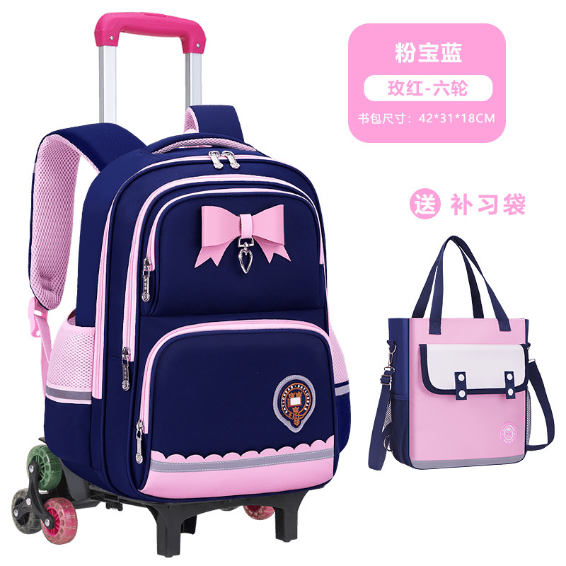 Nueva mochila de tirón para estudiantes de escuela primaria niñas 2 - 3 - 5 - 6 grados mochila de hombro para niños de gran capacidad impermeable para reducir la carga