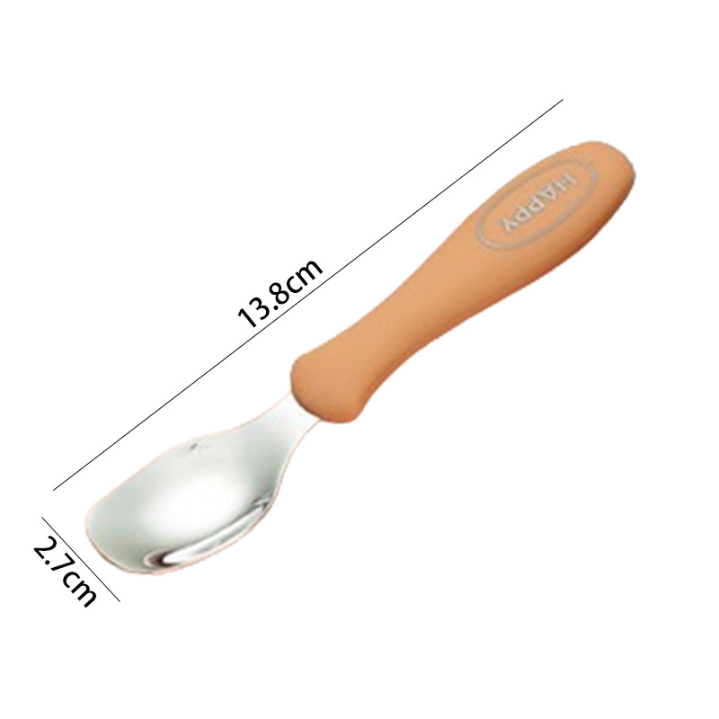 가벼운 orange-316L 강철 "행복한" 숟가락