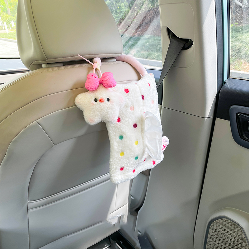 Caja de toallas de automóvil encantadora de cerdo, asiento de automóvil colgado en la espalda, bolsa de toallas de automóvil, bolsa de toallas creativas para mujeres image 3