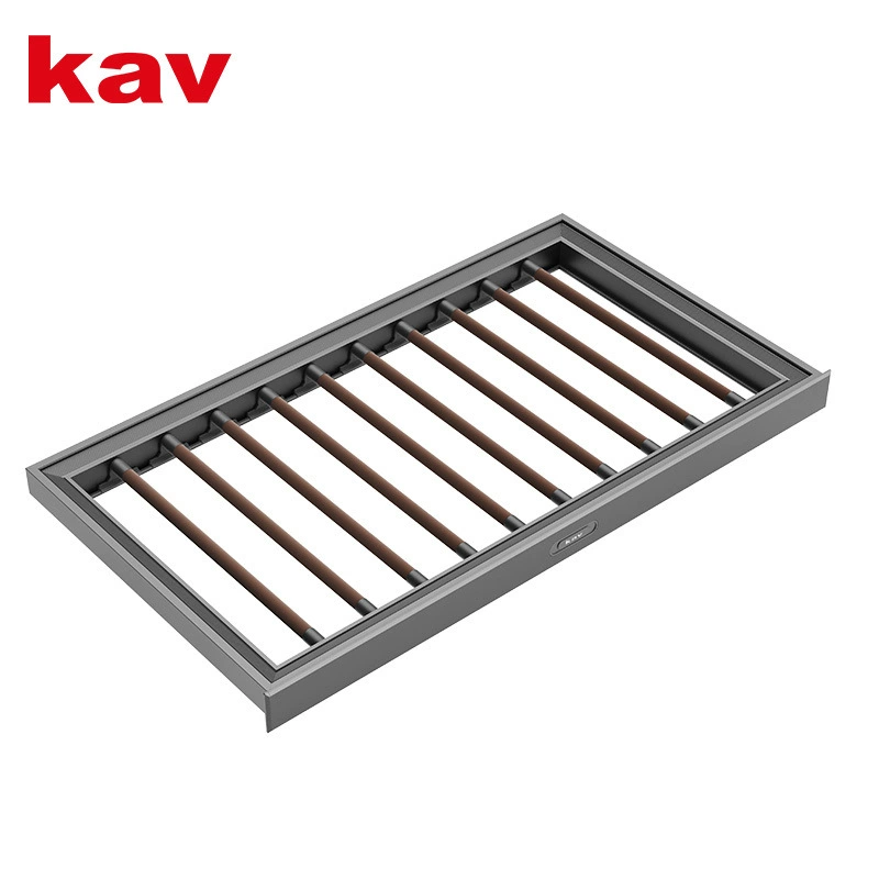 wardrobe built-in leather trouser rack aluminum alloy pull-out damping buffer silence trouser rack