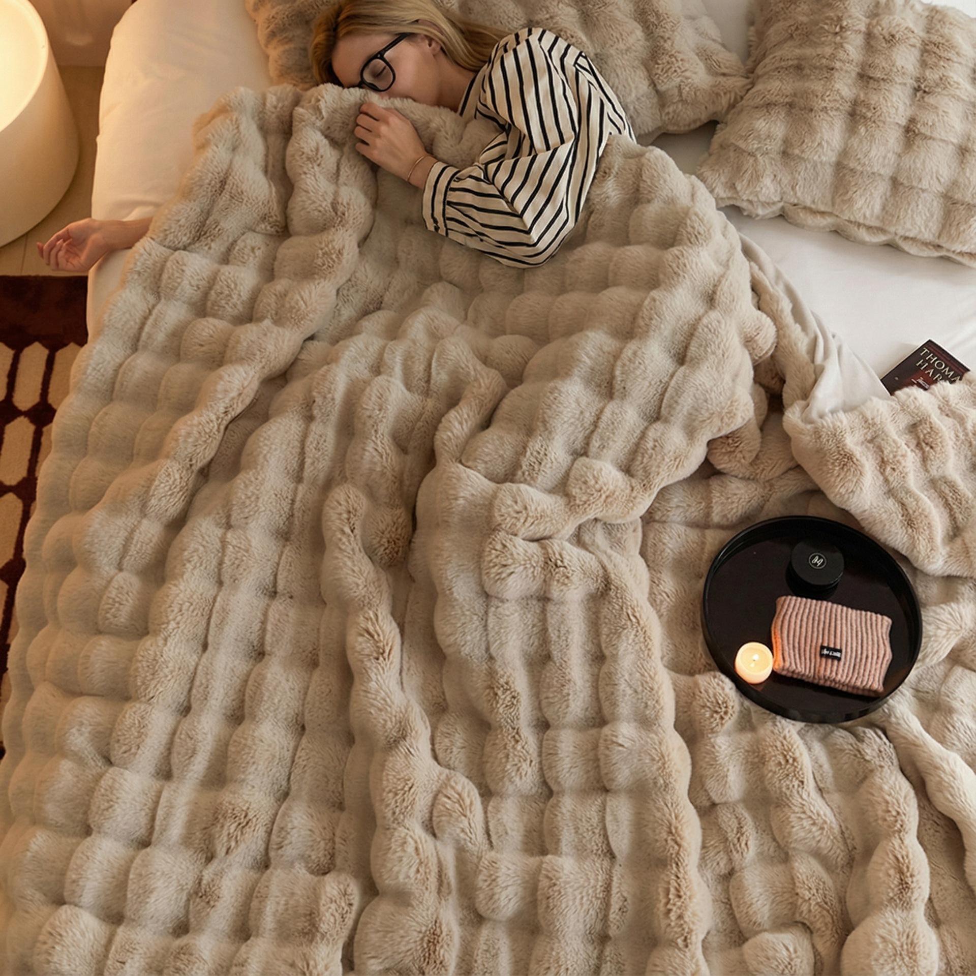 Mantras toscanas de doble cara gruesas mantas cálidas suaves mantas de acúmulo de goma mantas de espuma de sala de estar sofá dormitorio