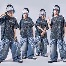 街舞儿童潮服hiphop童装少儿服装男童架子鼓演出服嘻哈宽松套装夏