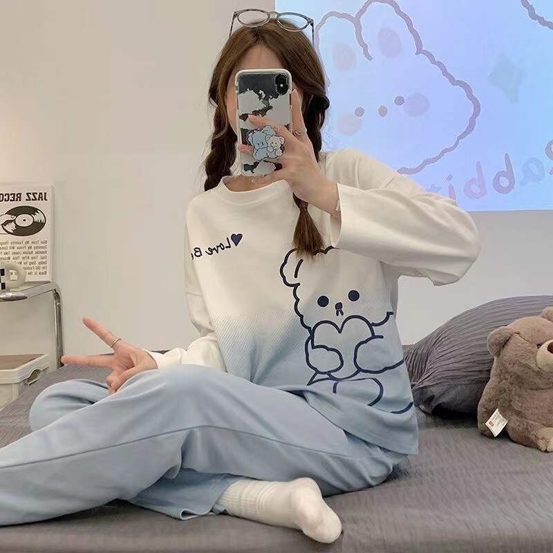 Pajamas Women's 2024 Autumn Long Sleeve Women's Princess Style Pajamas Home Clothes Casual Cute Pajamas suit Pajamas Women