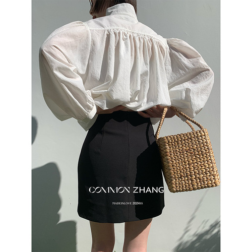 CZ ZHANG法式甜美风气质多色高腰显瘦包臀裙春季新款半身裙12602