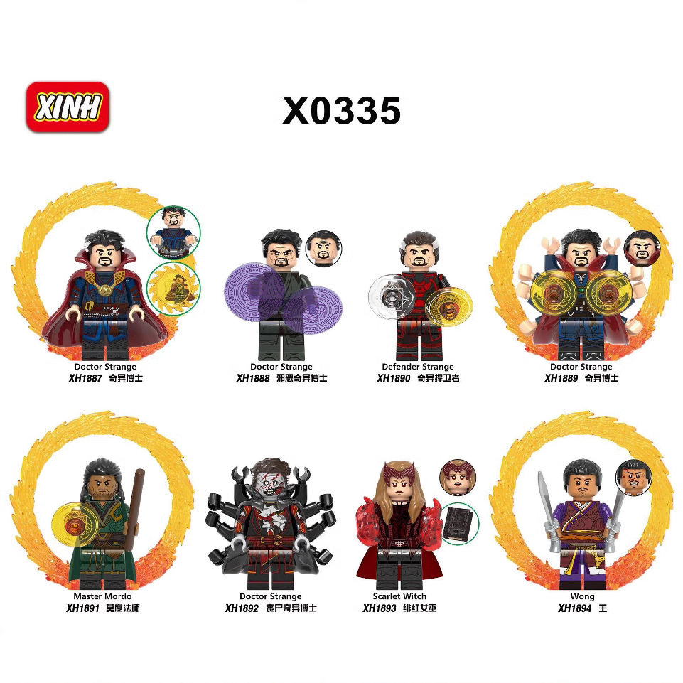 [Dropshipping] X1887-1894 Building Block Minifigure Superhero Series Assembled Building Block Toy X0335