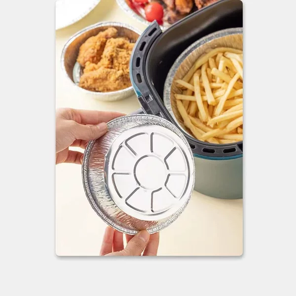 Special aluminum foil trays for air fryers, disposable round and square aluminum foil containers, wholesale aluminum foil containers for ovens