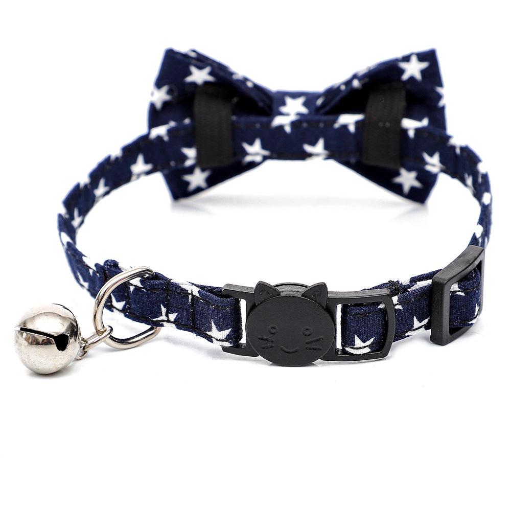 Fábrica de stock transfronterizo nuevo collar de algodón pentagonal para mascotas británico ajustable collar de gato