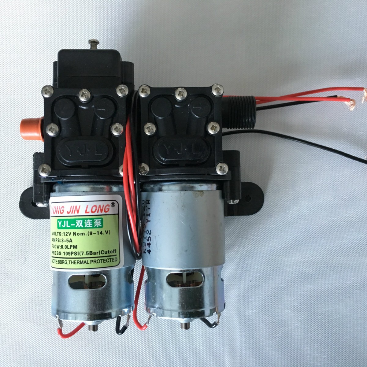 永劲隆微型电动隔膜泵12V电动喷雾器水泵农用喷雾器双核水泵