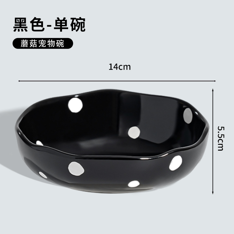 猫の碗の陶磁器の碗の大口径の猫の食器の陶磁器の斜めな口の碗はひっくり返ることを防ぎます。|undefined