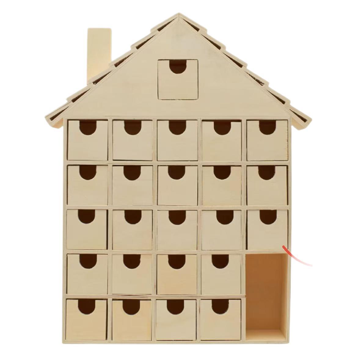 Caja de calendario de llegada de Navidad transfronteriza Caja de regalo de cajón de madera Caja de regalo de dulces para niños Decoración del hogar