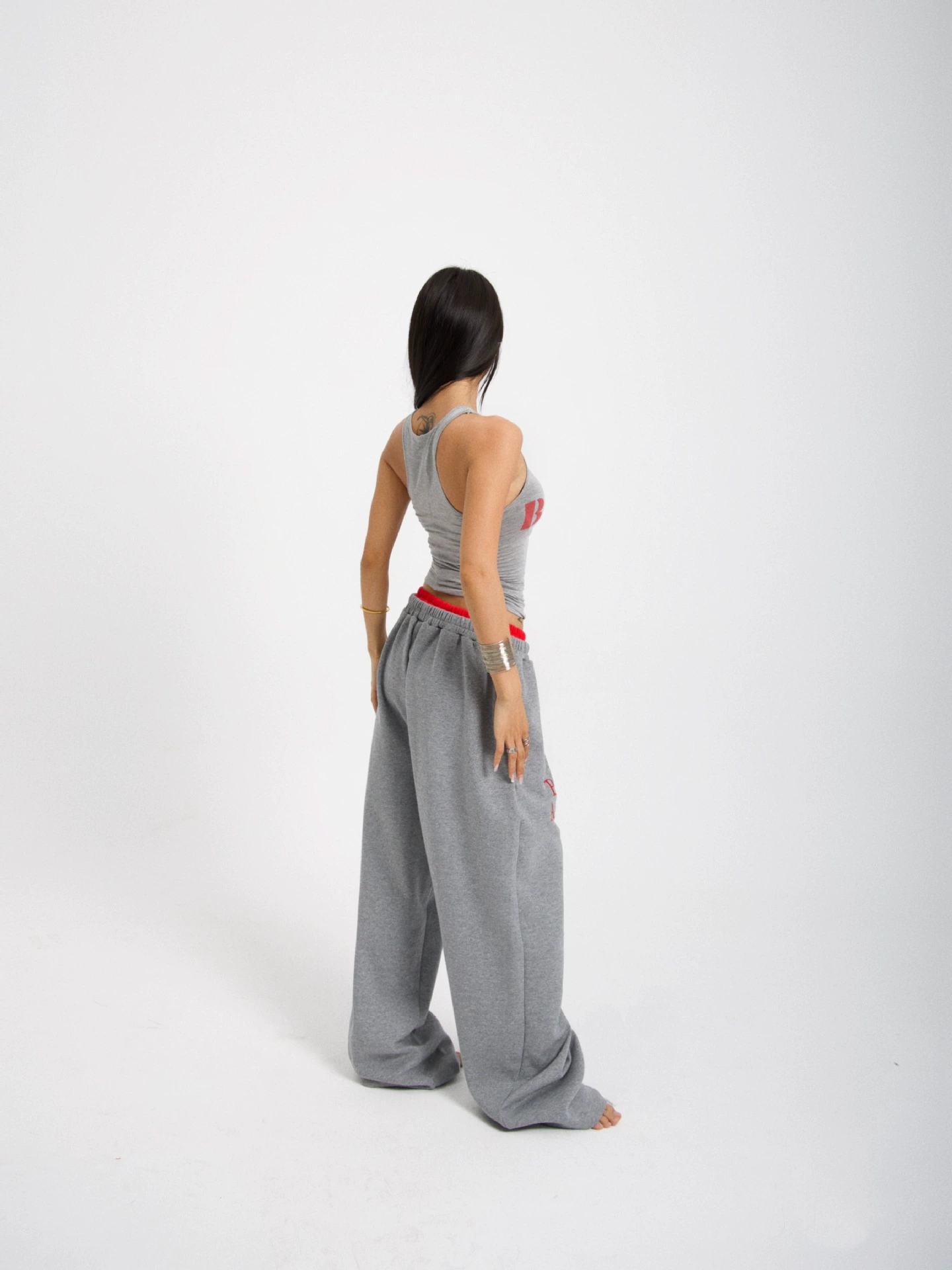 Спортивные штаны oversize, осенний стиль, серые, размер XXL