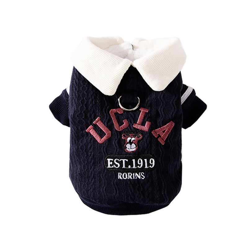 Otoño y invierno para perros con camisa de peluche gruesa para perros de punto polo camisa de peluche para perros pequeños y medianos para gatos para mascotas ropa de Teddy