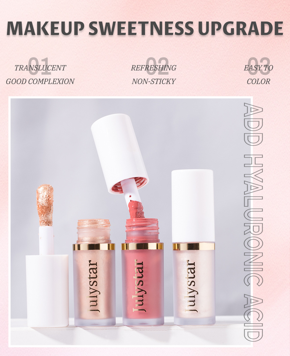 Julystar Facial Blush, Long-lasting Pearlescent Lip Brightening, Natural Highlight Contouring Liquid Set Wholesale undefined
