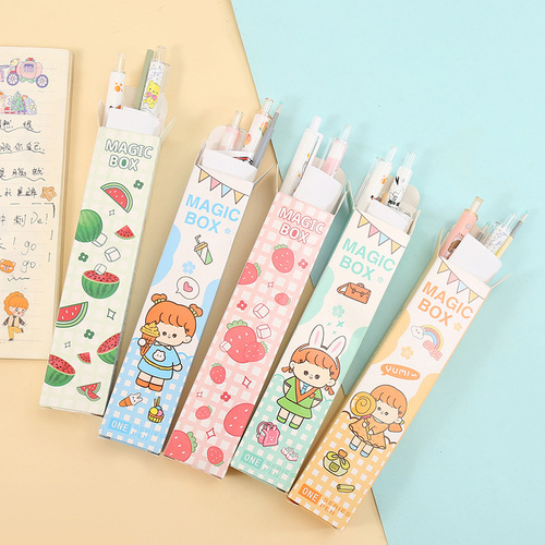 Creative cartoon blind box pen student learning supplies small prizes neutral pen blind box stationery wholesale